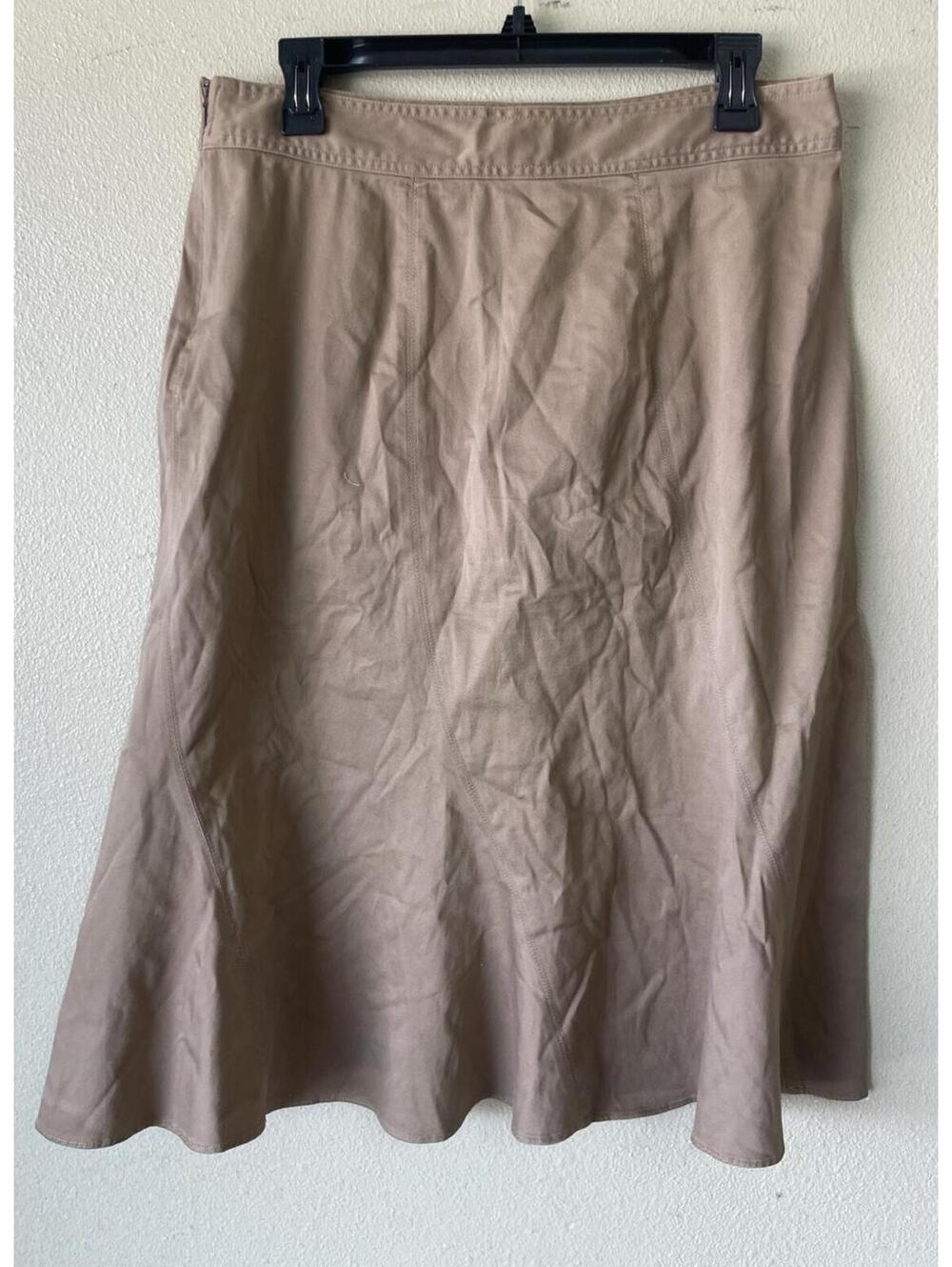 charter club 10 khaki skirt Flared Zip Side